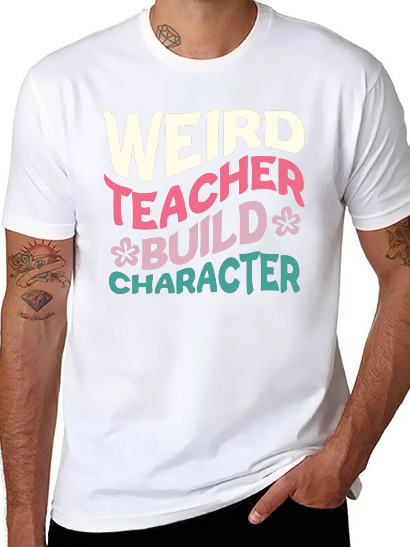 Weird Teacher T-Shirt - Build Character Graphic Tee