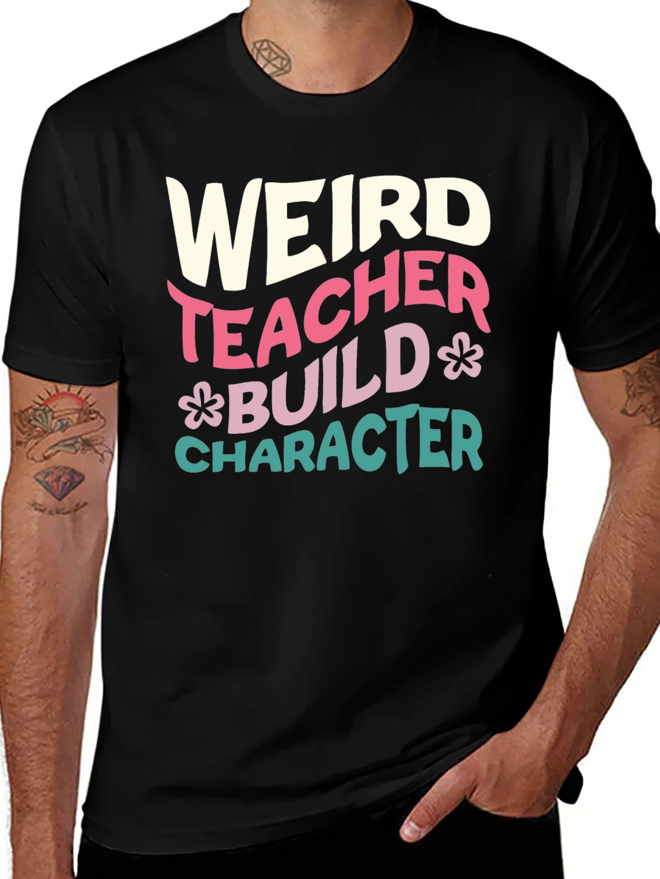Weird Teacher T-Shirt - Build Character Graphic Tee