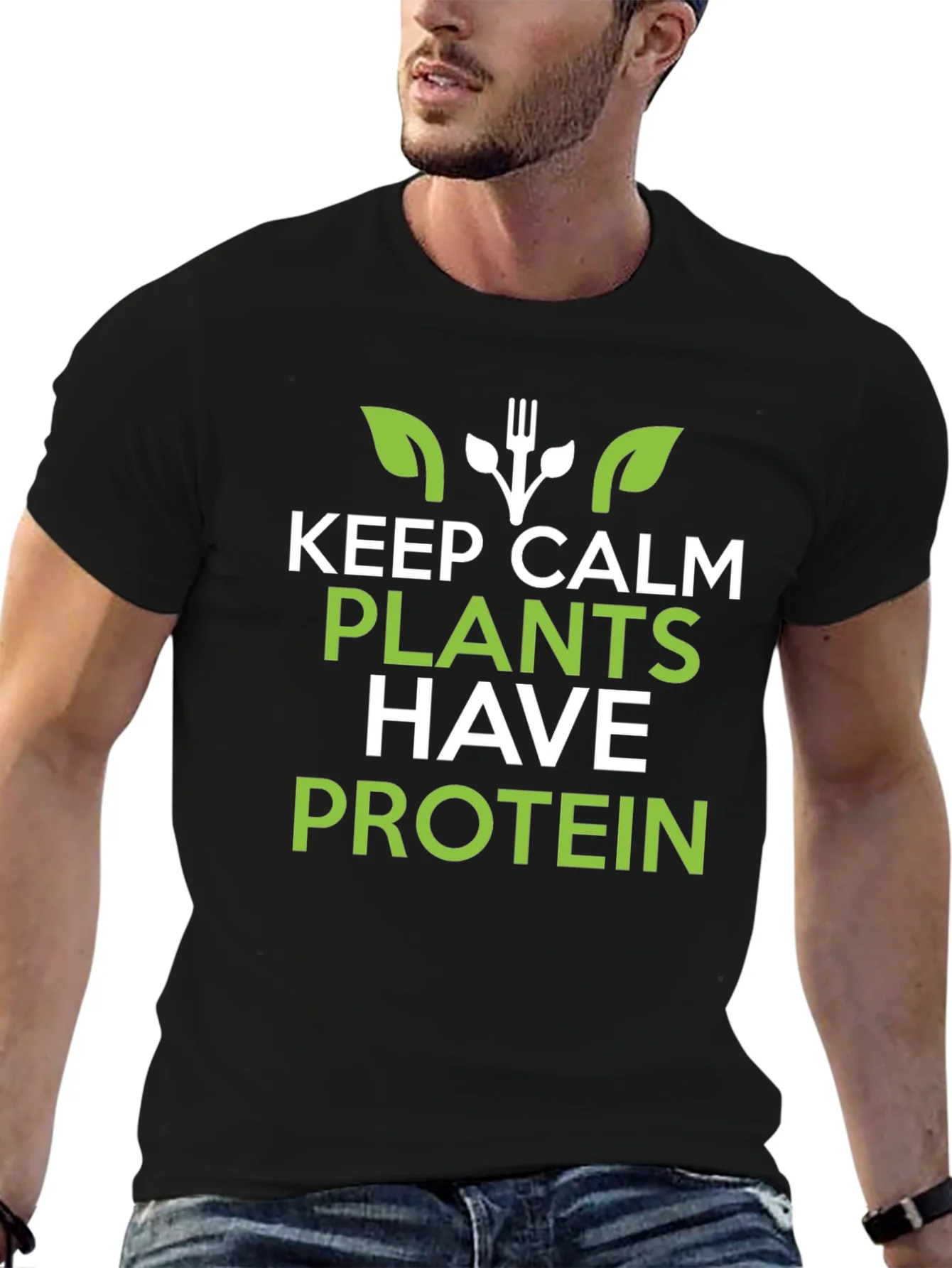 Vegan Protein T-Shirt: Keep Calm Plants Have Protein