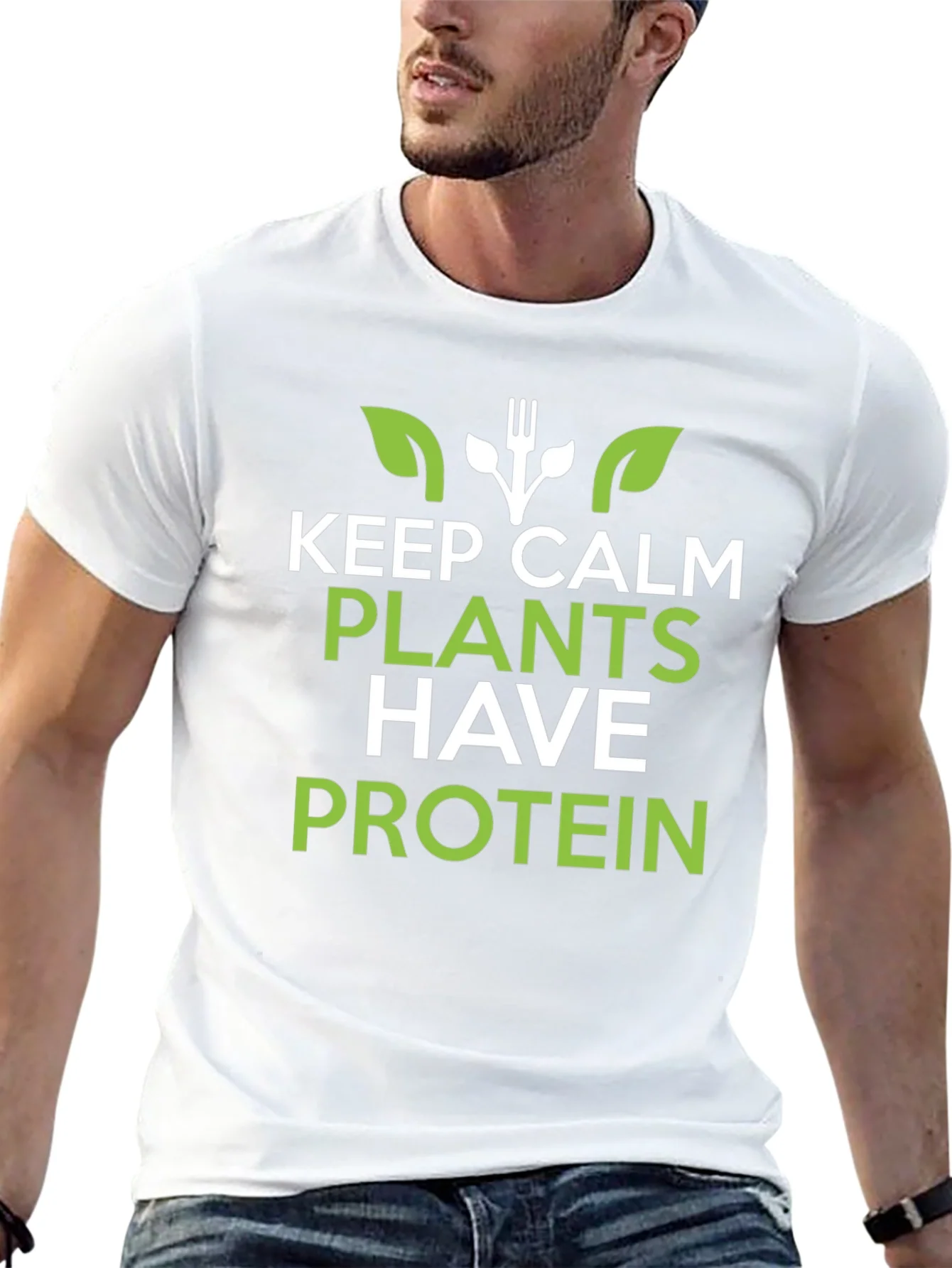 Vegan Protein T-Shirt: Keep Calm Plants Have Protein