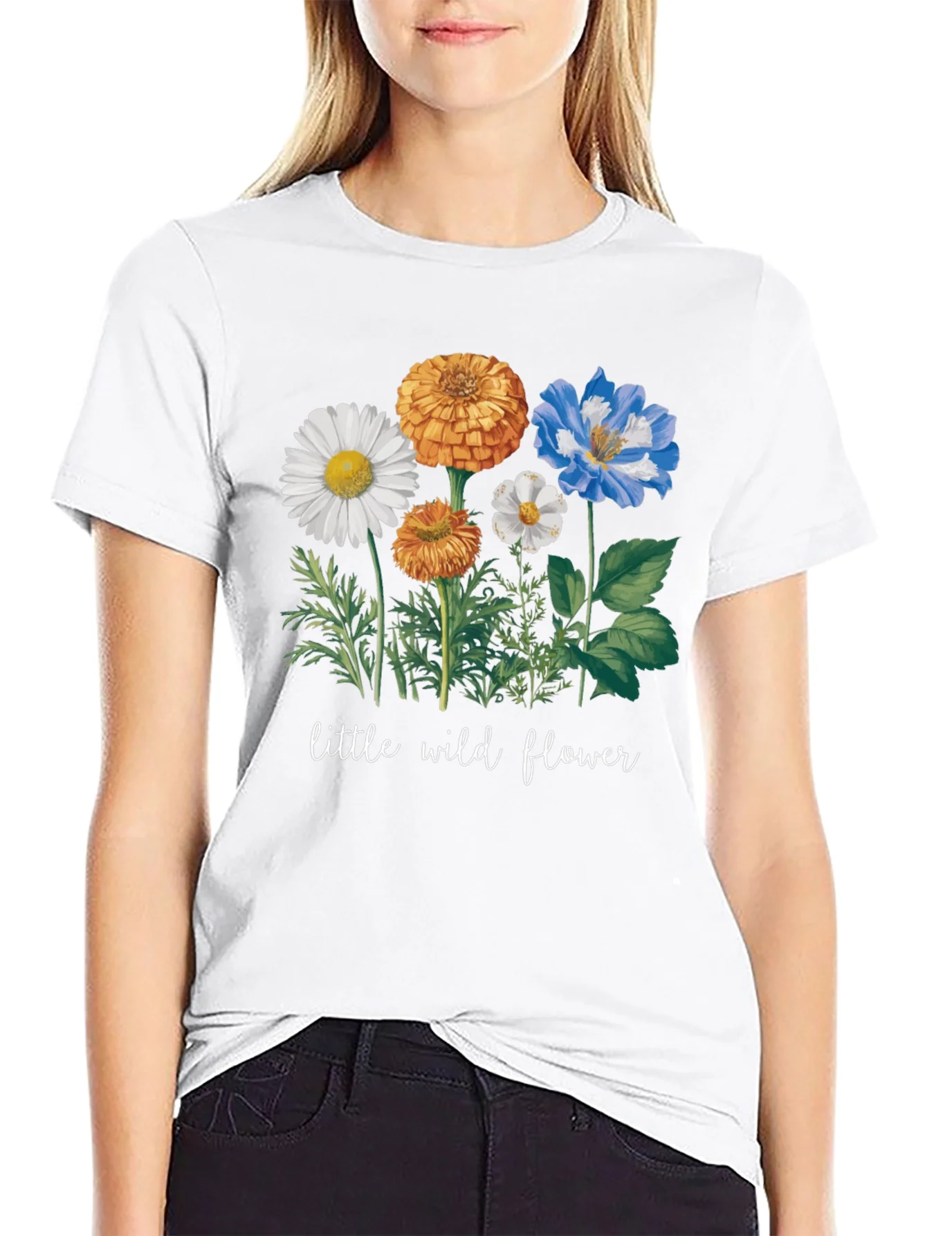 Wildflower Graphic Tee - Soft Cotton Casual Wear