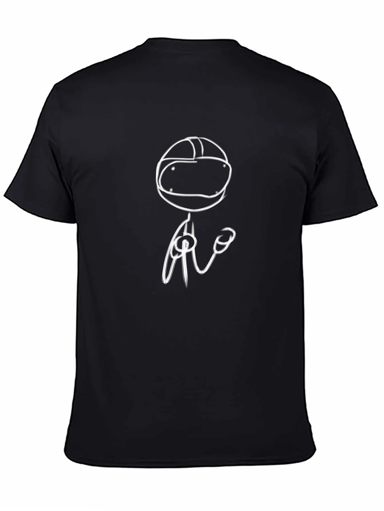 VR Headset Stick Figure Graphic Tee - Black