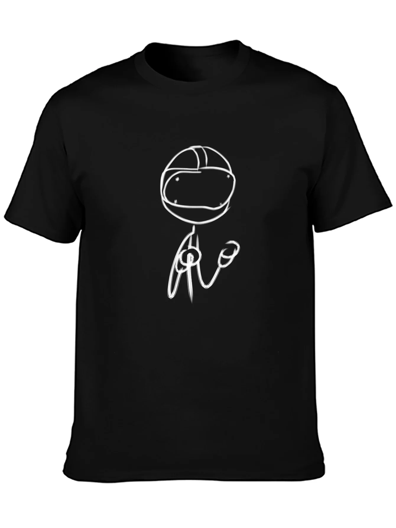 VR Headset Stick Figure Graphic Tee - Black