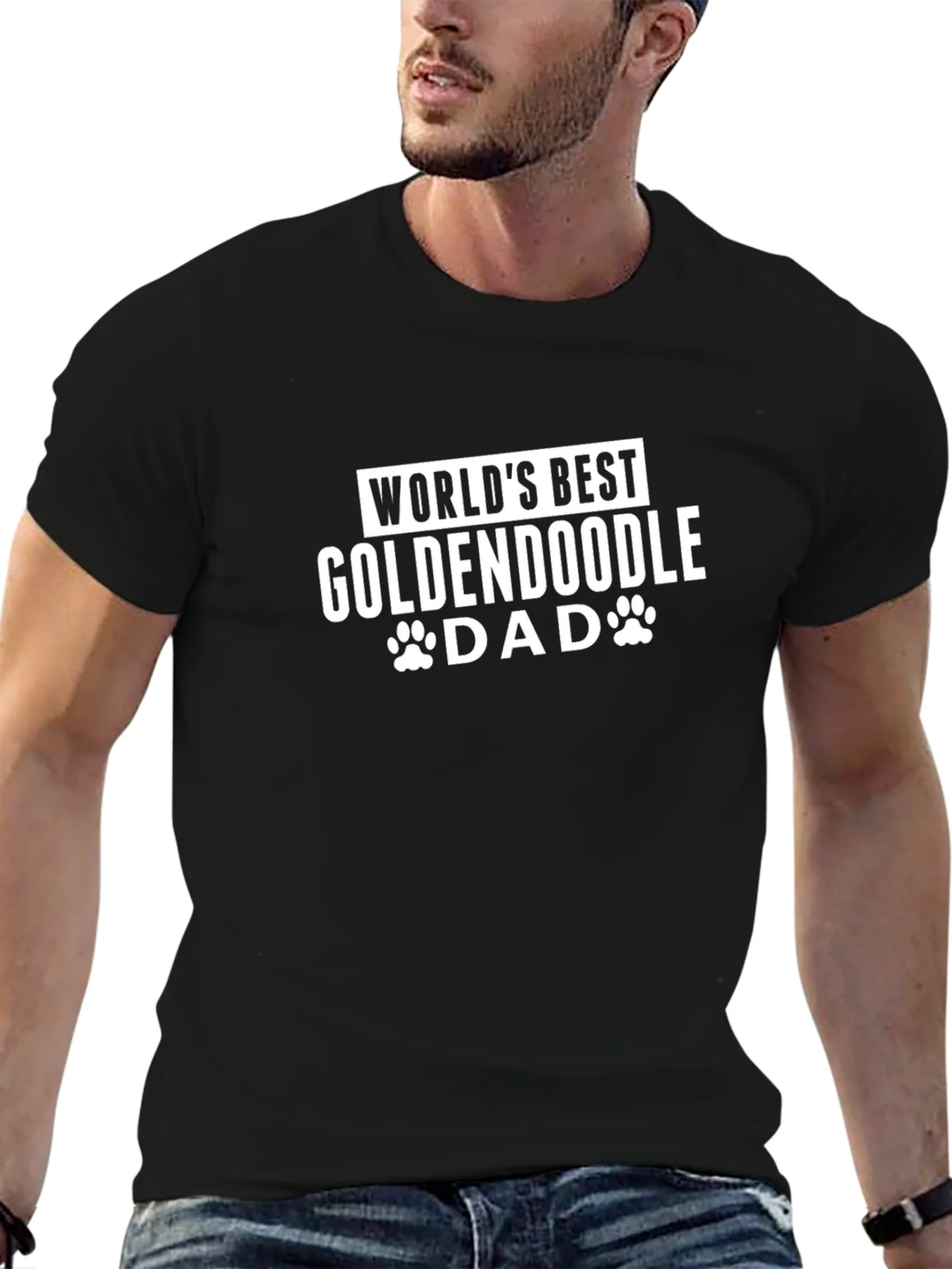 Worlds Best Goldendoodle Dad Black T-Shirt