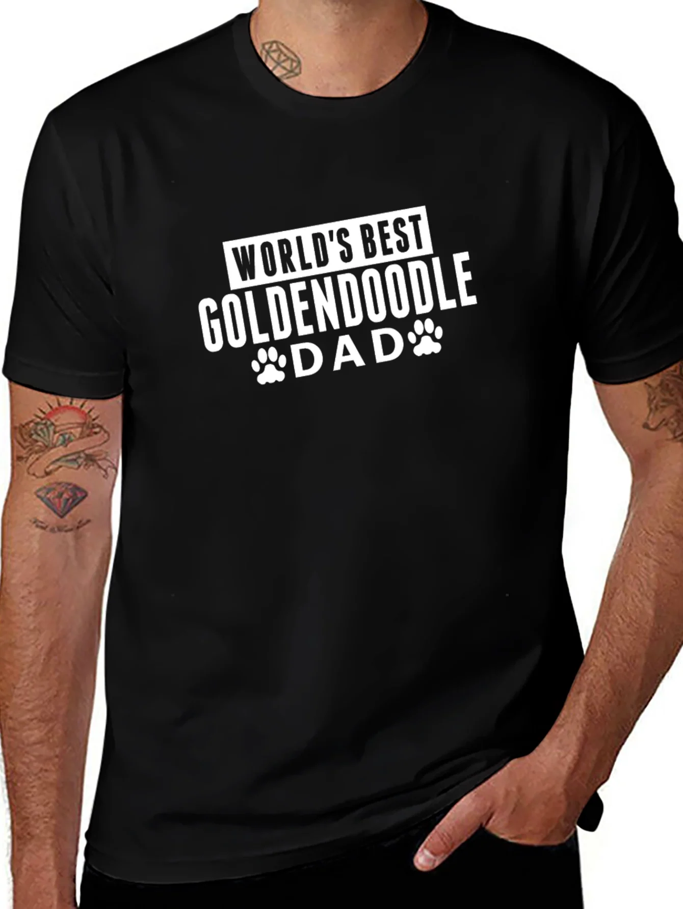 Worlds Best Goldendoodle Dad Black T-Shirt