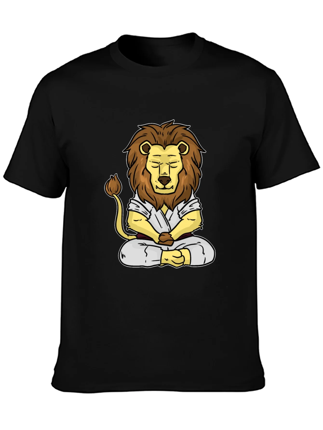Zen Lion T-Shirt - Meditating Martial Artist Tee