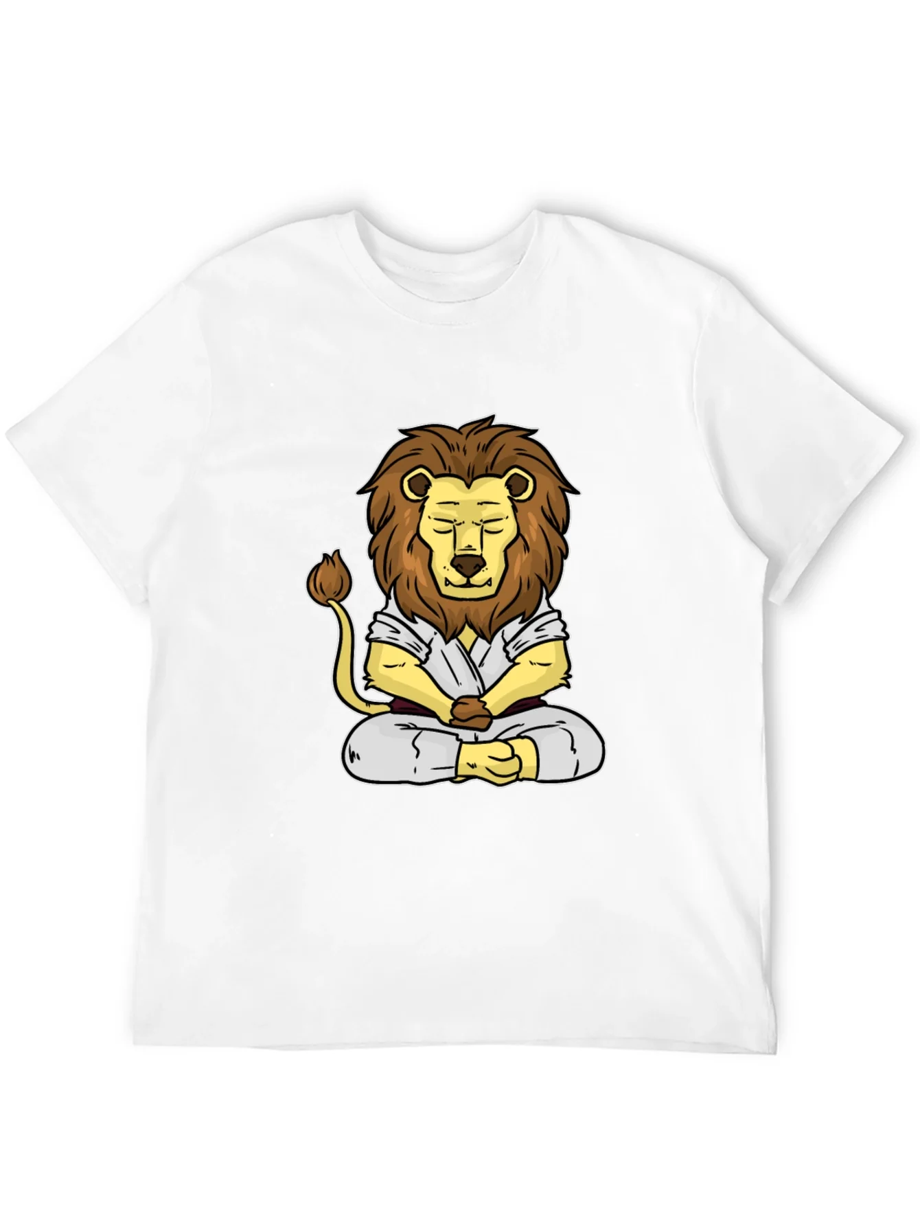 Zen Lion T-Shirt - Meditating Martial Artist Tee