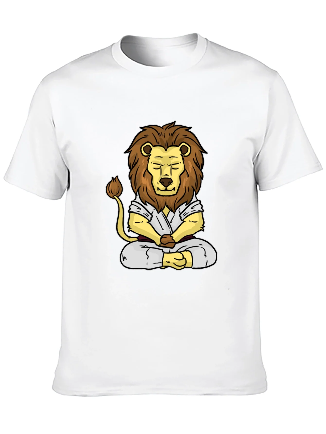 Zen Lion T-Shirt - Meditating Martial Artist Tee