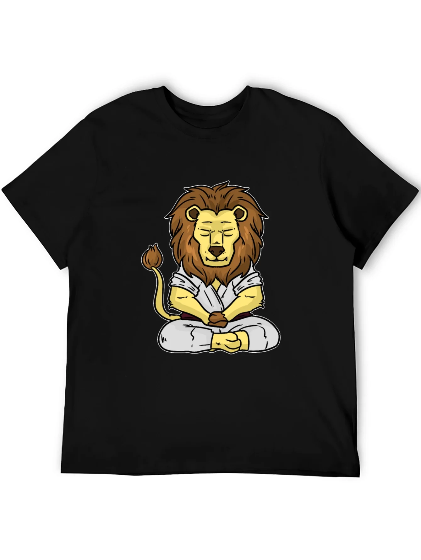 Zen Lion T-Shirt - Meditating Martial Artist Tee
