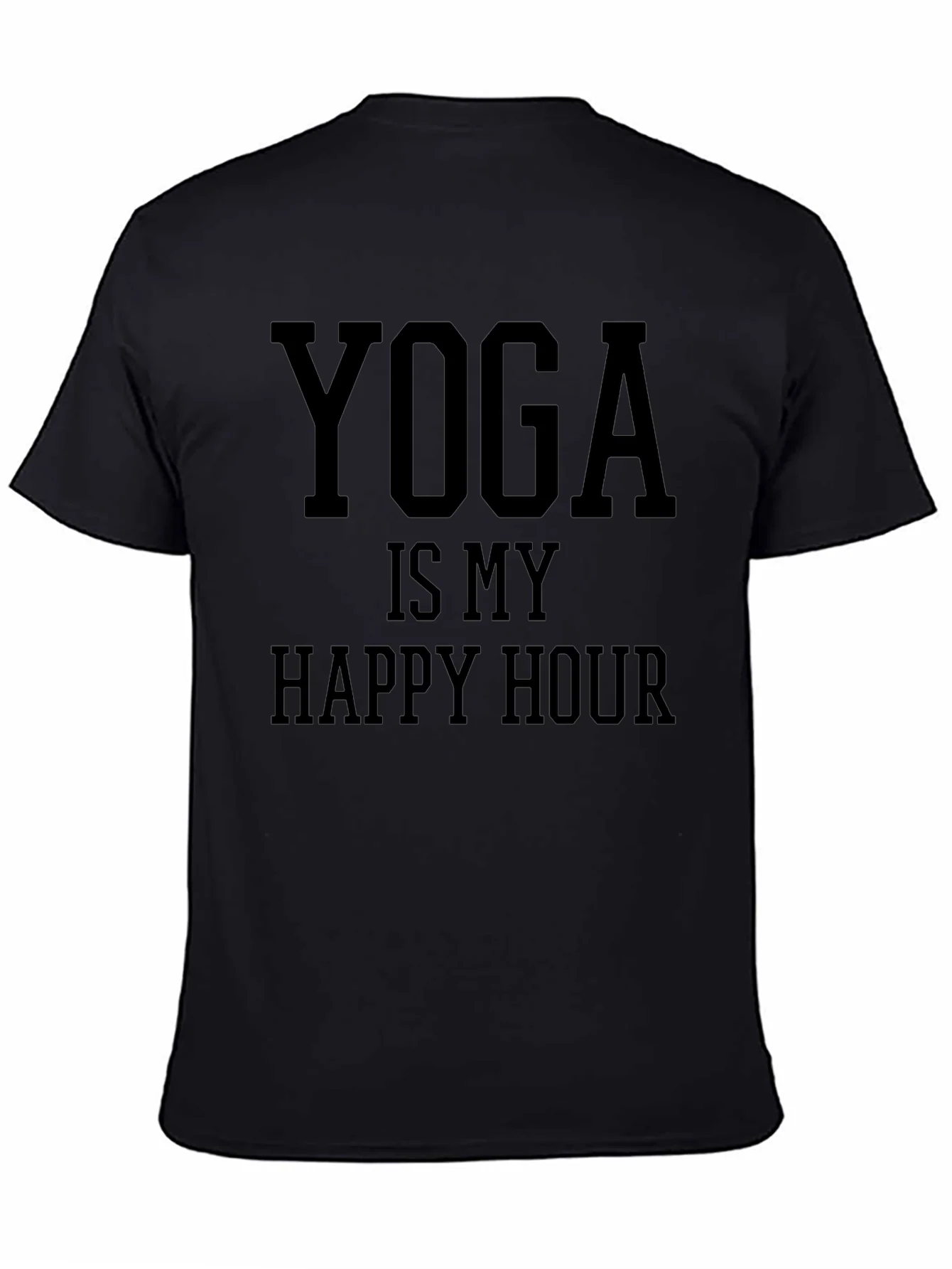 Yoga Is My Happy Hour Black T-Shirt
