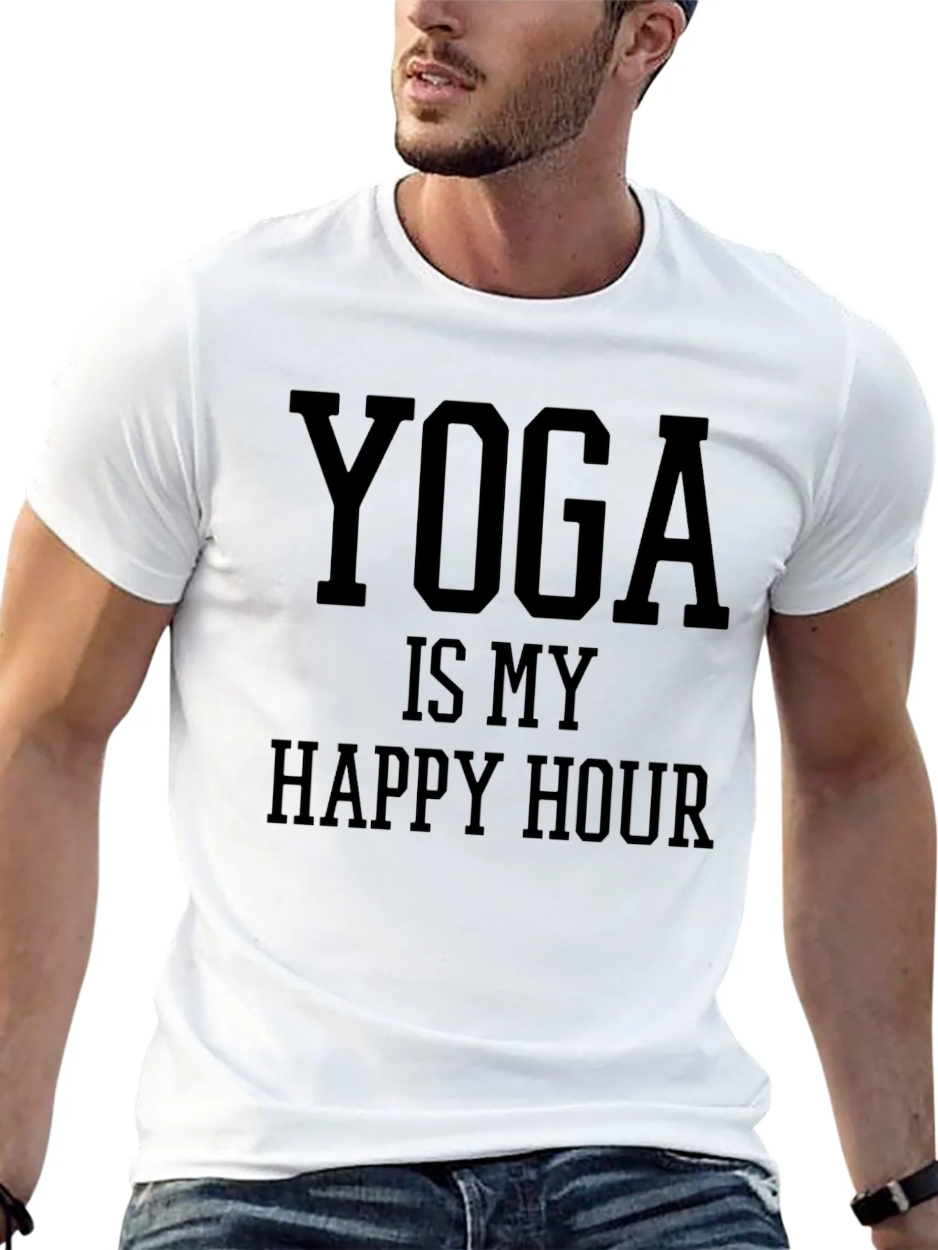 Yoga Is My Happy Hour Black T-Shirt