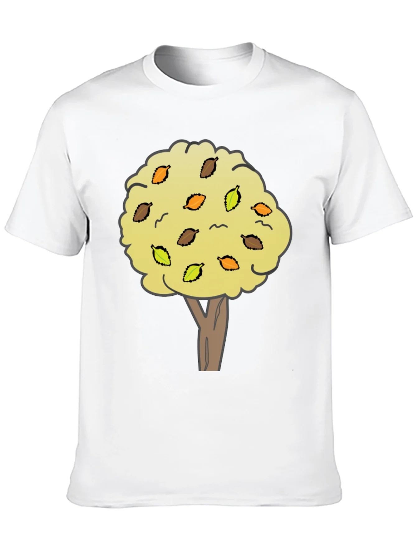 Autumn Tree Graphic Tee - Black Cotton Shirt