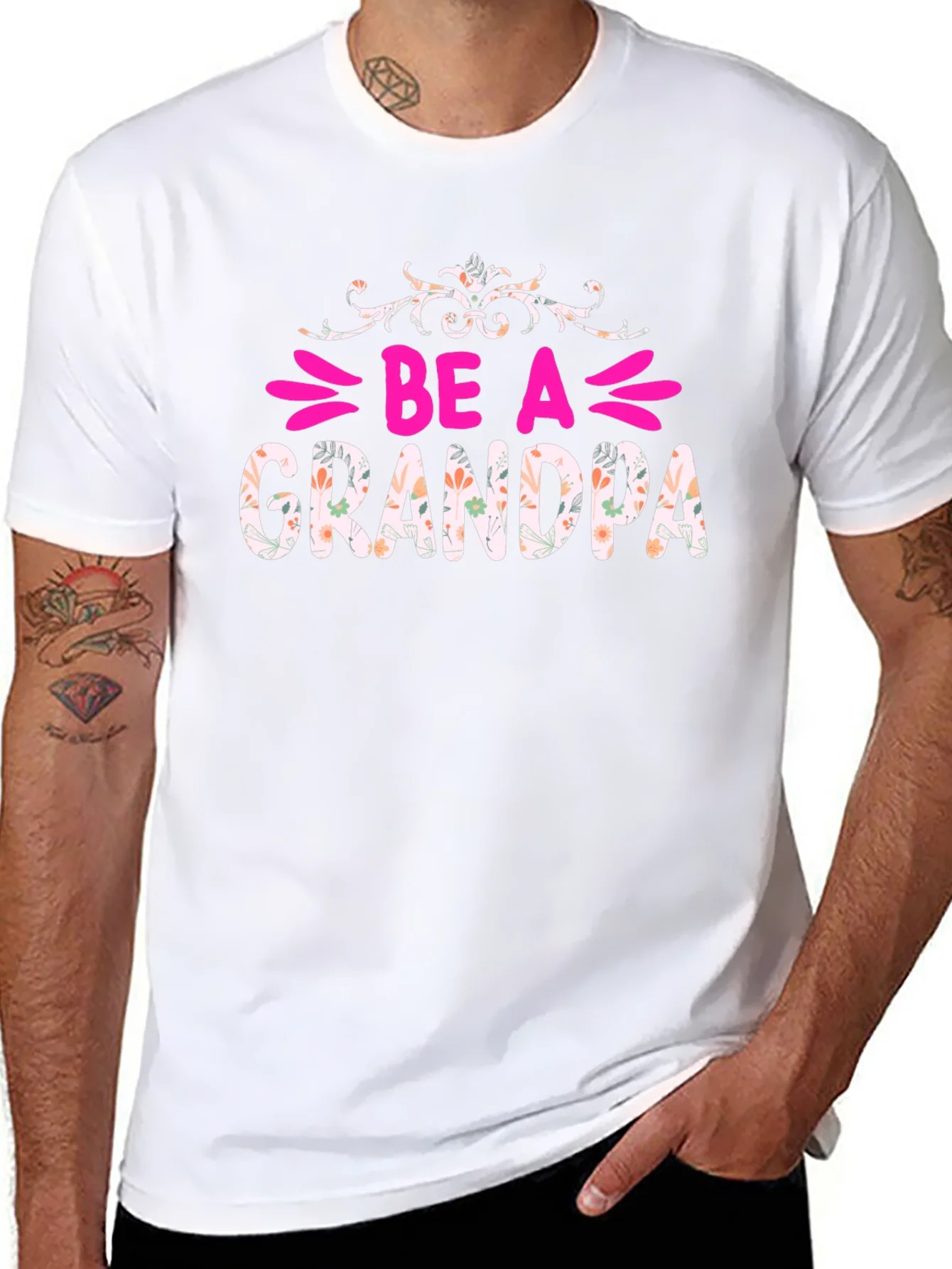 Be A Grandpa Floral Graphic Tee
