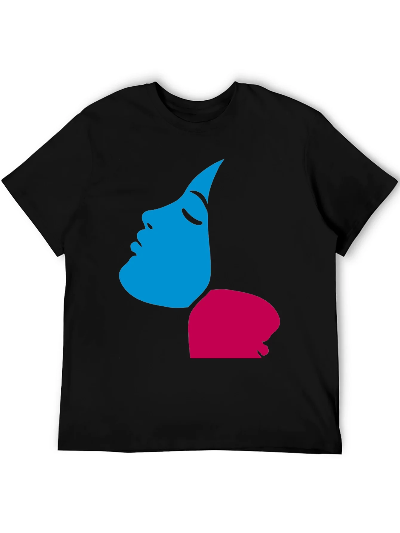 Abstract Face Graphic Tee - Modern Artistic Design