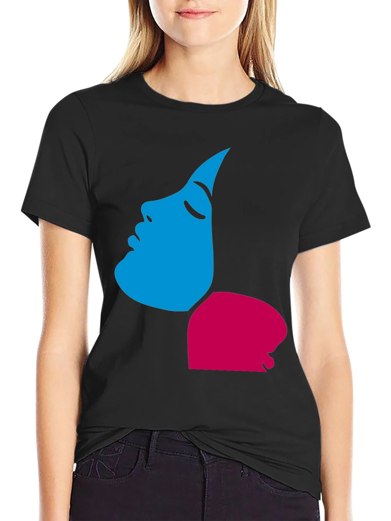 Abstract Face Graphic Tee - Modern Artistic Design