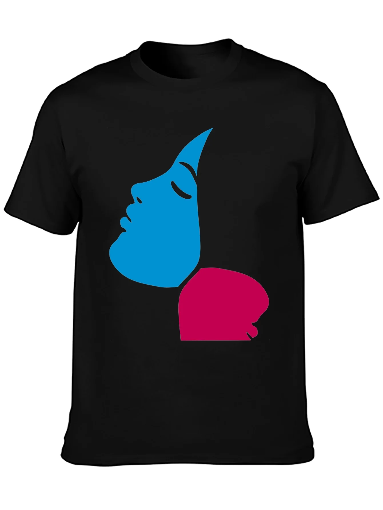 Abstract Face Graphic Tee - Modern Artistic Design