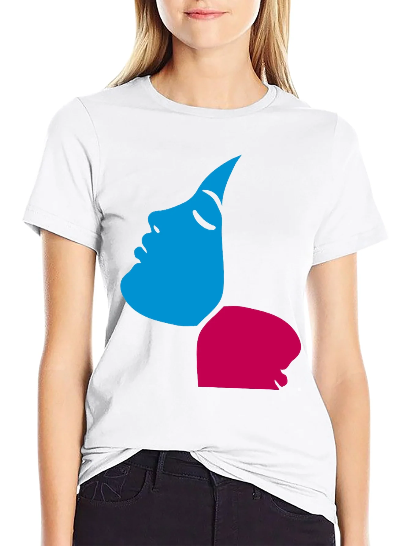 Abstract Face Graphic Tee - Modern Artistic Design