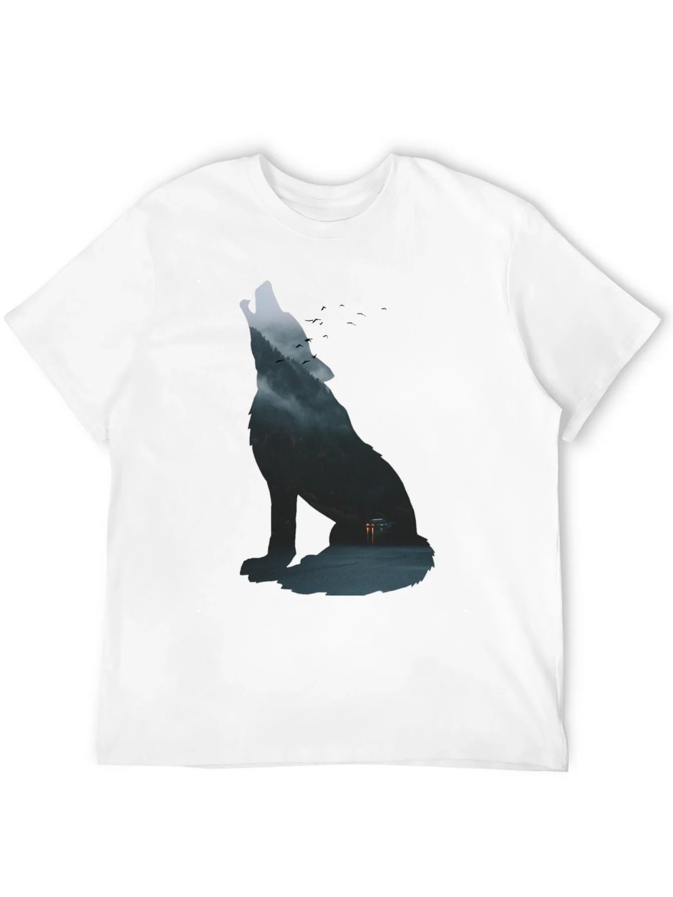 Wolf Silhouette Graphic Tee - Urban Style