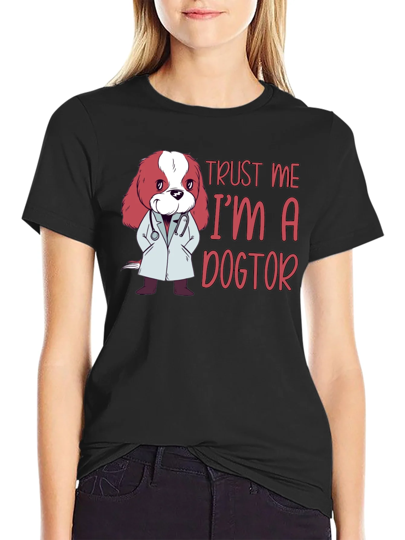 Trust Me Im a Dogtor Black T-Shirt