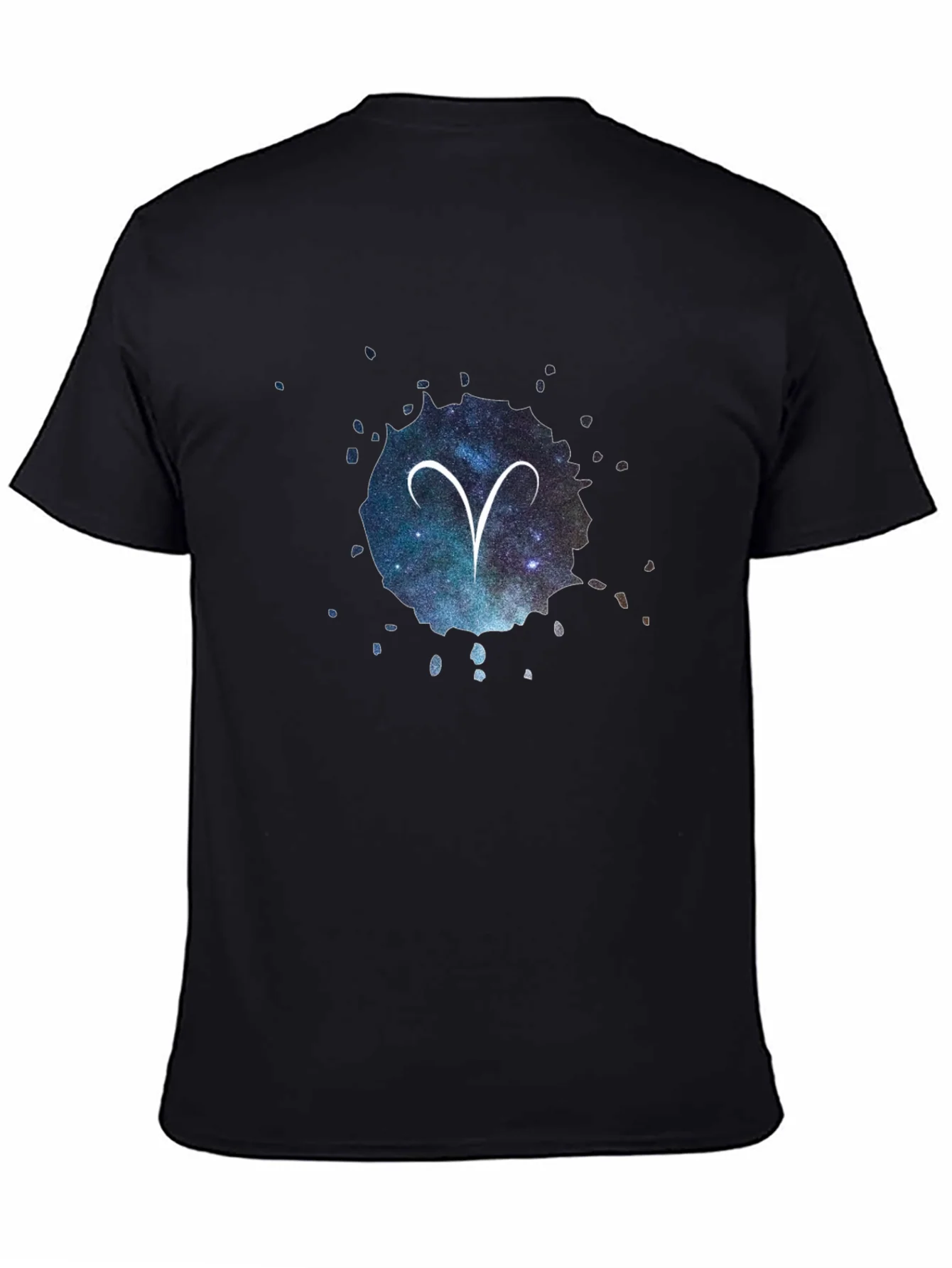 Aries Zodiac Constellation Graphic Tee - Black Cotton